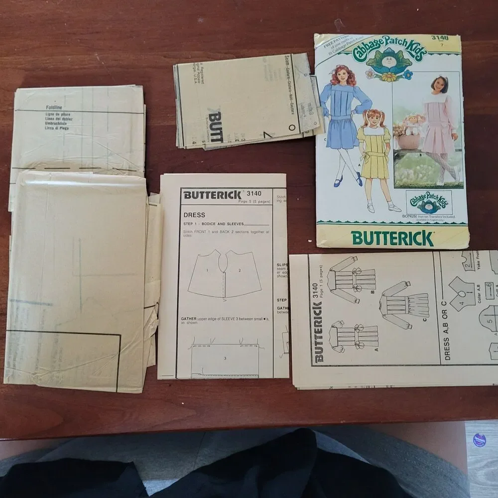 3140 Vintage Cabbage Patch Sewing Pattern Clothes Butterick